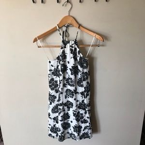Black and white halter dress